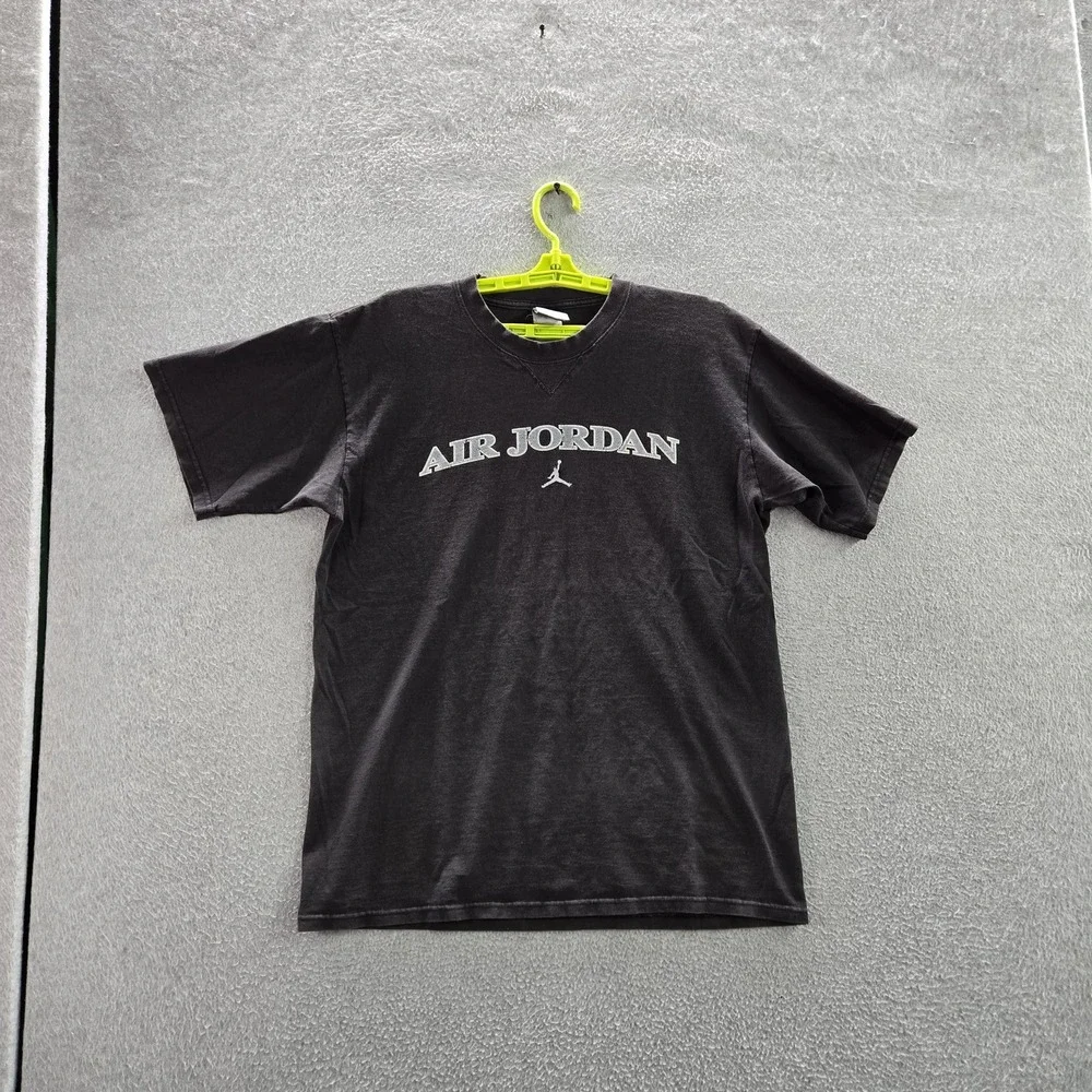 Jordan Men Shirt Medium Black‎ Air Jumpman Logo Short Sleeve Y2K